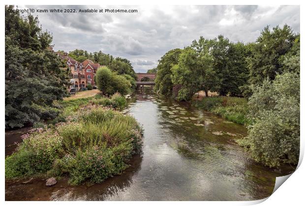 Vista from road bridge Leatherhead Print by Kevin White