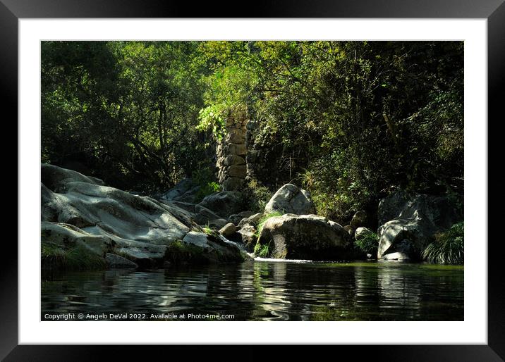 Rio da Gralheira and antique water mill in Carvalhais Framed Mounted Print by Angelo DeVal