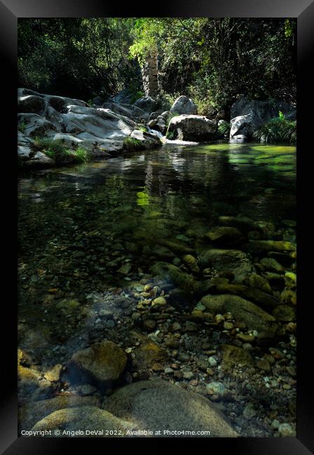 Rio da Gralheira waters in Carvalhais Framed Print by Angelo DeVal