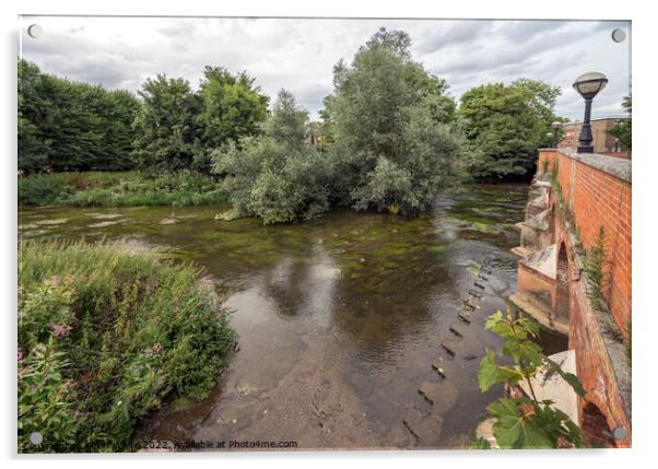 River flowing under Leatherhead bridge Acrylic by Kevin White