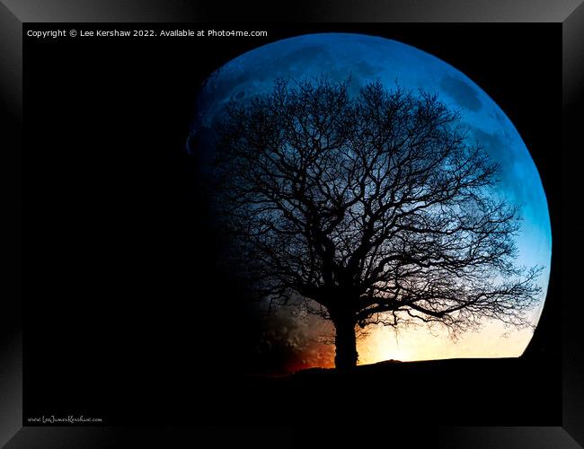 "Ethereal Lunar Silhouette" Framed Print by Lee Kershaw