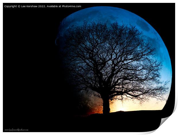 "Ethereal Lunar Silhouette" Print by Lee Kershaw