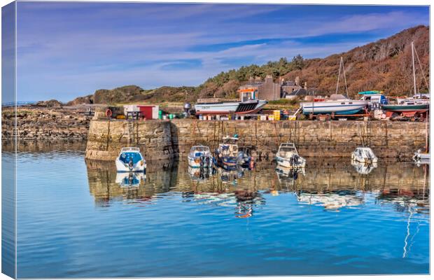 Dunure Boat Reflection Canvas Print by Valerie Paterson