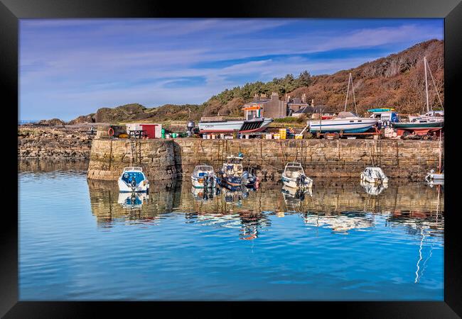 Dunure Boat Reflection Framed Print by Valerie Paterson