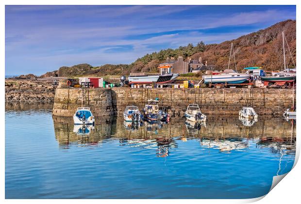 Dunure Boat Reflection Print by Valerie Paterson