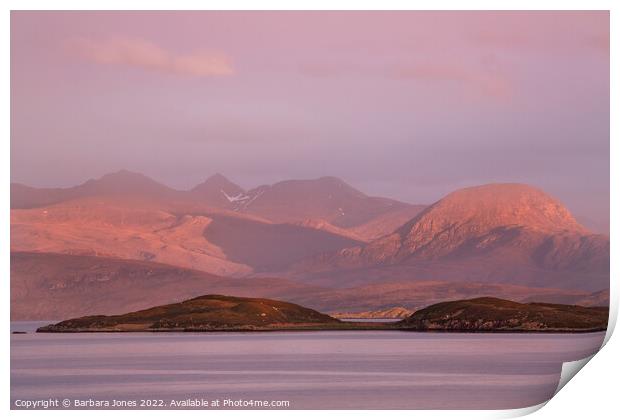 NC500, Sunset Light on An Teallach Scotland. Print by Barbara Jones