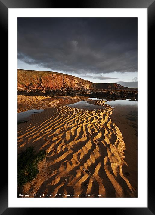 Freshwater West Sand Pattern Framed Mounted Print by Creative Photography Wales