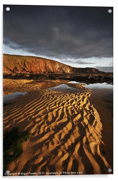 Freshwater West Sand Pattern Acrylic by Creative Photography Wales