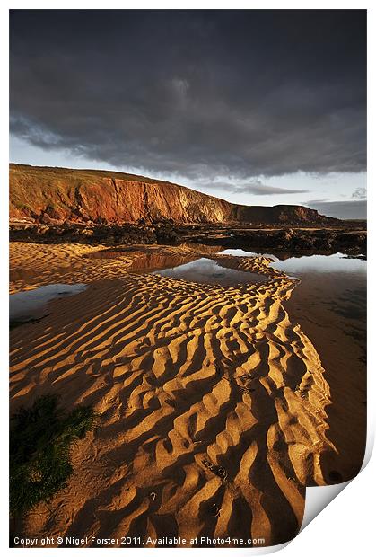 Freshwater West Sand Pattern Print by Creative Photography Wales