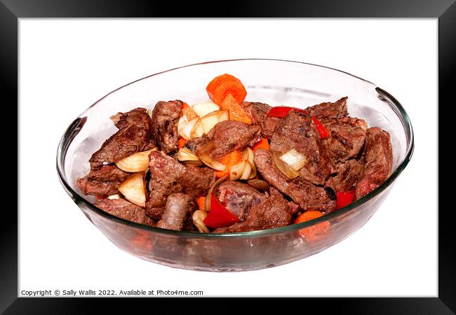Beef stew with mixed vegetables Framed Print by Sally Wallis