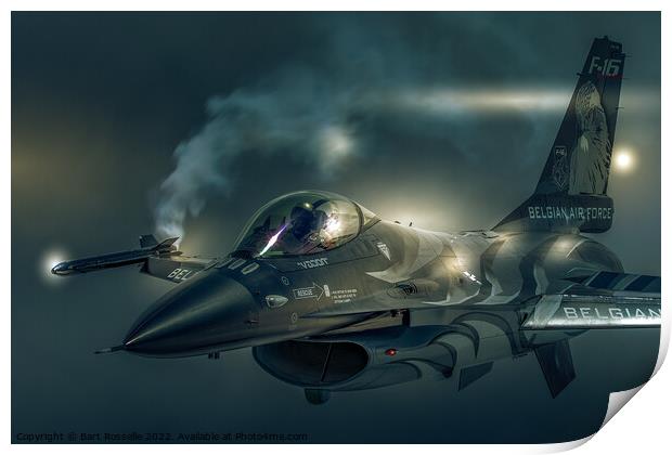 Close-up on demo F-16 Print by Bart Rosselle