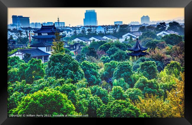 Pan Men Gate Scenic Area Park Garden Suzhou China Framed Print by William Perry