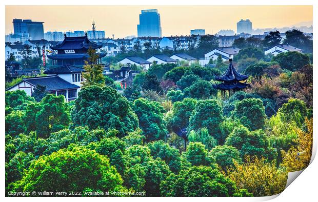 Pan Men Gate Scenic Area Park Garden Suzhou China Print by William Perry