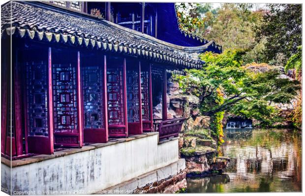 Garden Humble Administrator Chinese House Reflection Suzhou China Canvas Print by William Perry