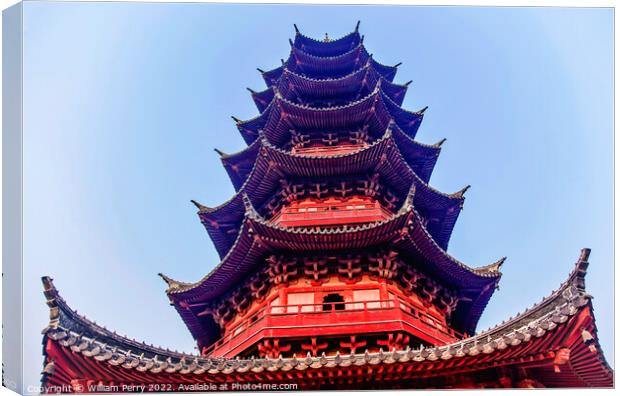 Ancient Chinese Ruigang Pagoda Suzhou Jiangsu China Canvas Print by William Perry