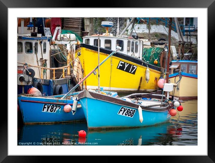Mevagissey Fishing Boats Cornwall Framed Mounted Print by Craig Yates