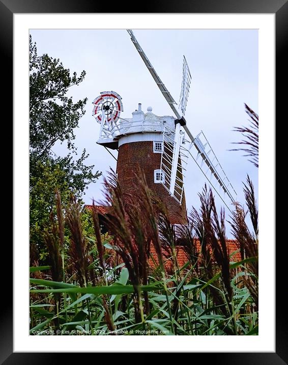 Norfolk cley windmill  Framed Mounted Print by Les Schofield