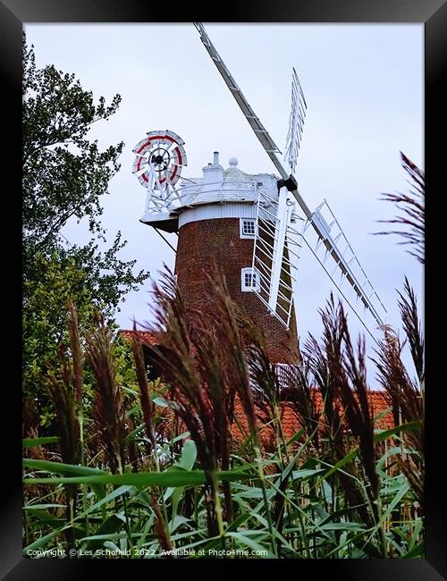 Norfolk cley windmill  Framed Print by Les Schofield