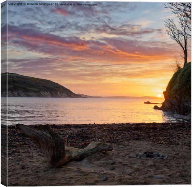 a Beautiful Cornish sunrise  Canvas Print by Duncan Savidge