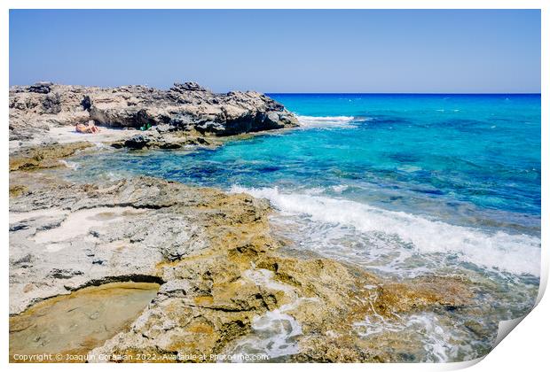 View of the transparent water of the sea on the coast from the r Print by Joaquin Corbalan