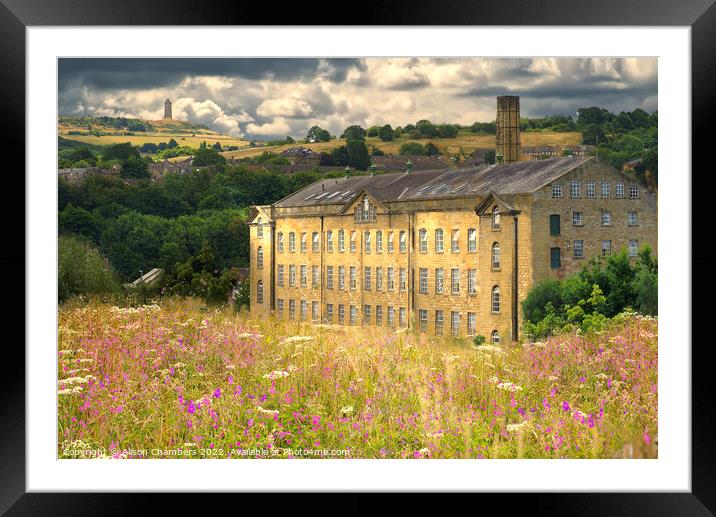 Huddersfield Mills and Hills Framed Mounted Print by Alison Chambers