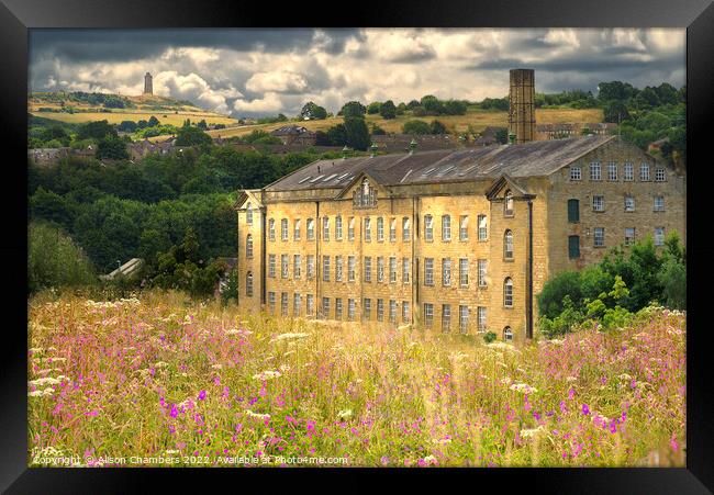 Huddersfield Mills and Hills Framed Print by Alison Chambers