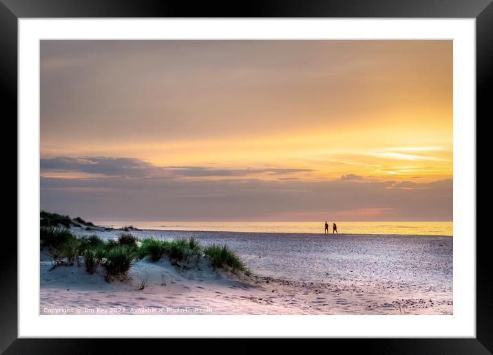 Holkham Beach Sunset Norfolk  Framed Mounted Print by Jim Key