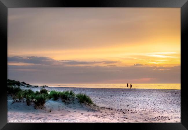 Holkham Beach Sunset Norfolk  Framed Print by Jim Key