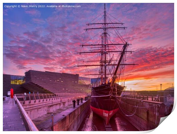 Sunrise at Discovery Point, Dundee  Print by Navin Mistry