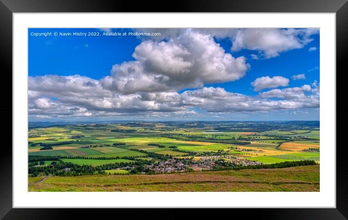 A view of Falkland and Fife countryside Framed Mounted Print by Navin Mistry