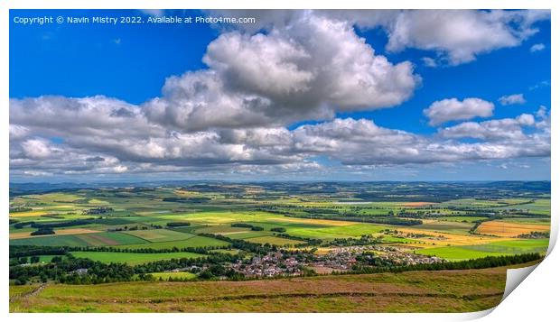 A view of Falkland and Fife countryside Print by Navin Mistry
