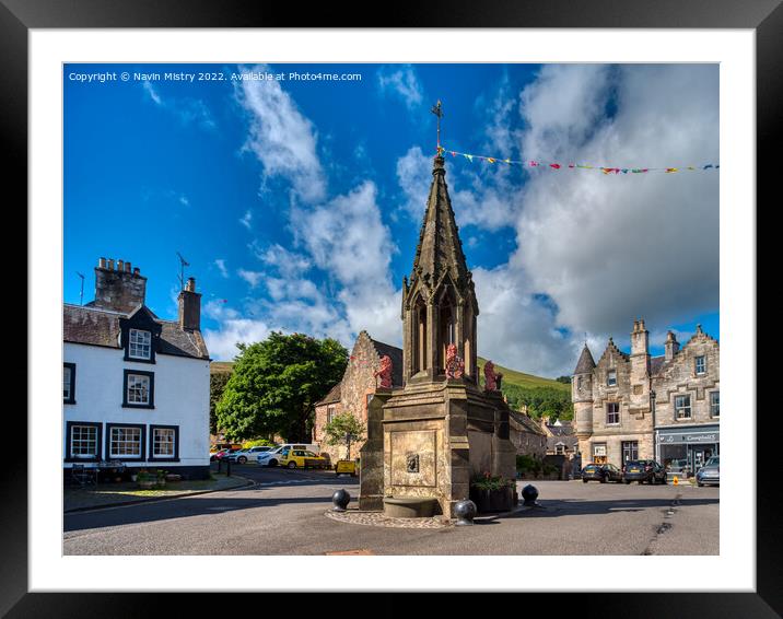 The Bruce Fountain, Falkland, Fife  Framed Mounted Print by Navin Mistry