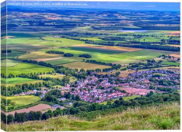 A view of Falkland, Fife from East Lomond Canvas Print by Navin Mistry