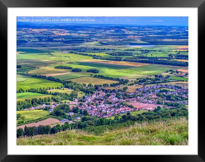 A view of Falkland, Fife from East Lomond Framed Mounted Print by Navin Mistry
