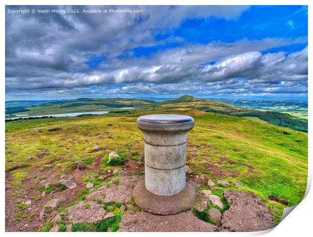 The Summit of East Lomond Hill Print by Navin Mistry