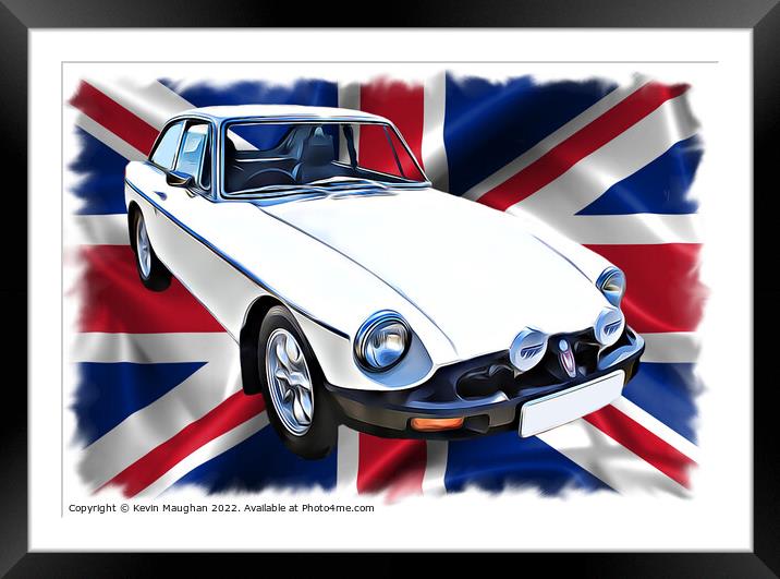 1973 MG Sports Car (Digital Art) Framed Mounted Print by Kevin Maughan