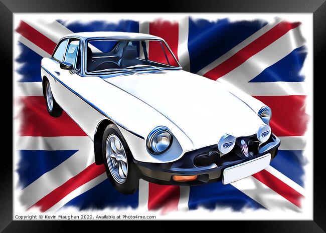 1973 MG Sports Car (Digital Art) Framed Print by Kevin Maughan