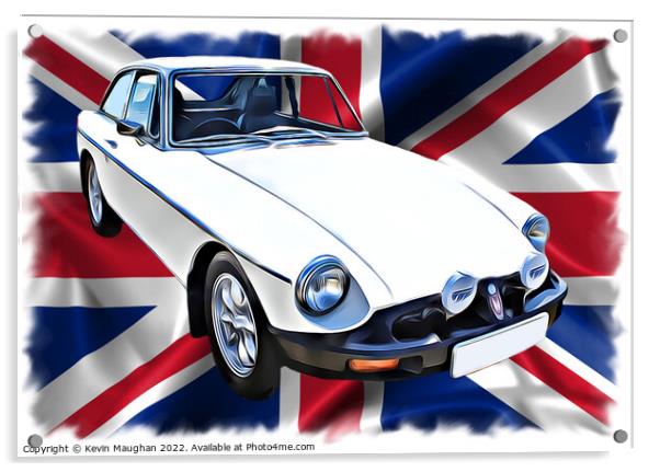 1973 MG Sports Car (Digital Art) Acrylic by Kevin Maughan
