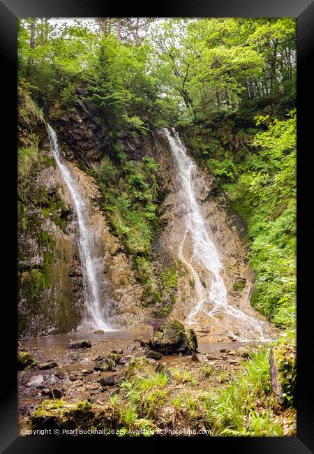 Grey Mares Tail Waterfall Llanrwst Framed Print by Pearl Bucknall