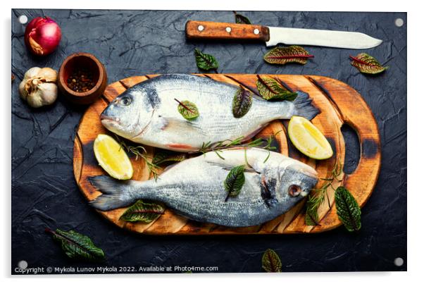 Dorado is a healthy and tasty fish. Acrylic by Mykola Lunov Mykola