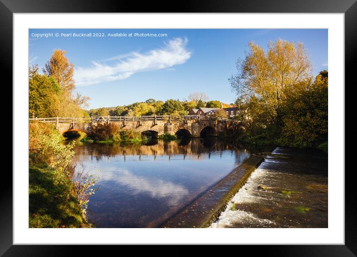 River Wey at Tilford Surrey Framed Mounted Print by Pearl Bucknall