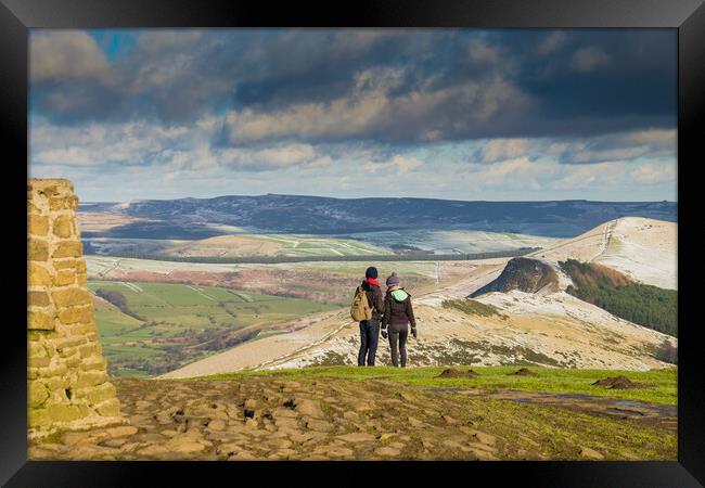 The trig point on the top of Mam Tor. Framed Print by Bill Allsopp