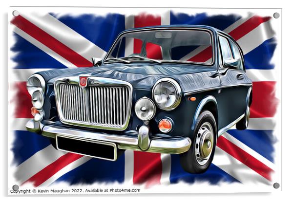 1971 Morris MG 1300 (Digital Art) Acrylic by Kevin Maughan