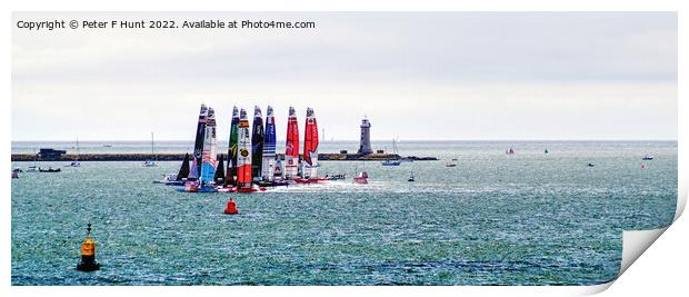 Plymouth Sail GP The Start Line Print by Peter F Hunt