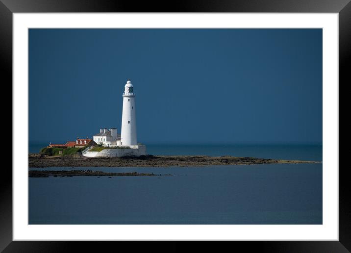 St. Mary's Island and lighthouse. Framed Mounted Print by Bill Allsopp