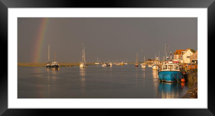 Rainbow panorama at Wells next the Sea. Framed Mounted Print by Bill Allsopp