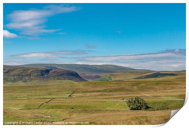 Cronkley Scar, Mickle Fell and Widdybank Fell Print by Richard Laidler