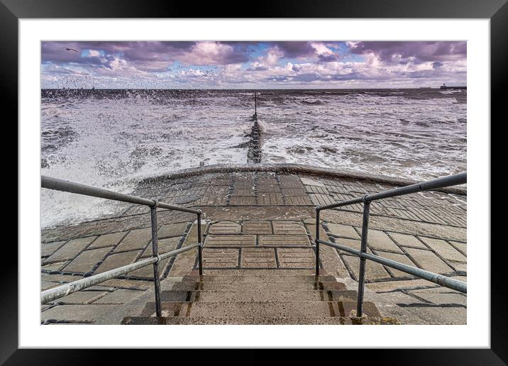 Splash in the Ocean Framed Mounted Print by Valerie Paterson