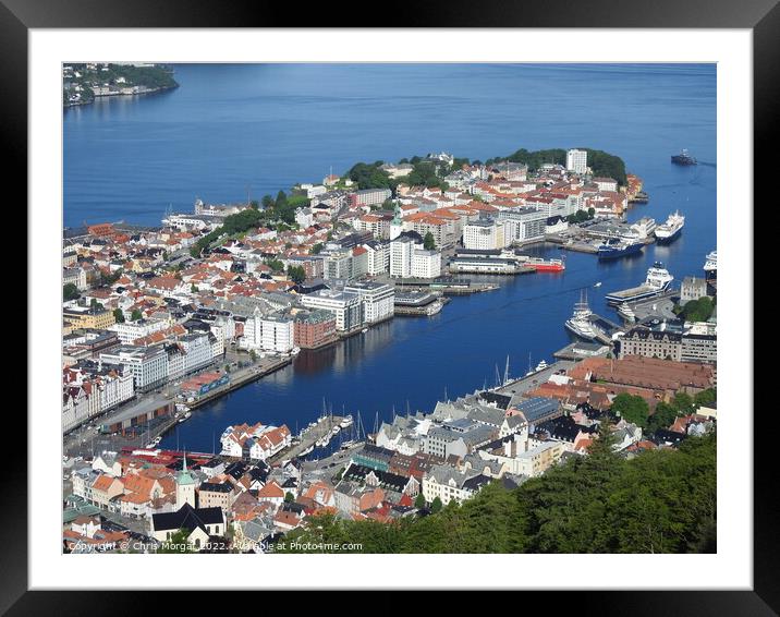 Bergen Harbour Framed Mounted Print by Chris Morgat