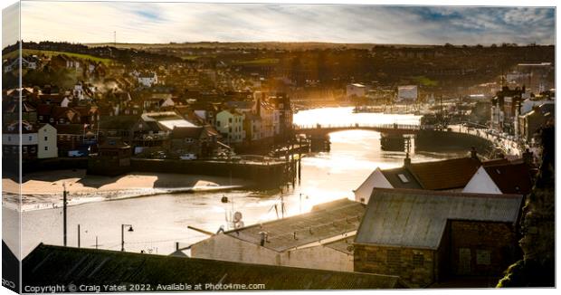 Whitby Town River Esk. Canvas Print by Craig Yates